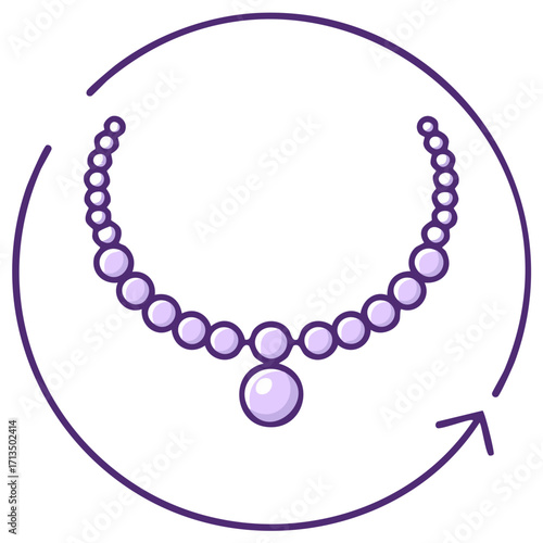 Pearl necklace resale icon symbolizing circular economy and second hand luxury jewelry