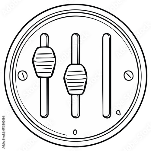 Sketch of Control Panel with Sliders and Knobs in Circular Configuration Design