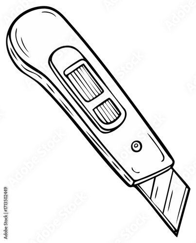 Line art illustration of a utility knife