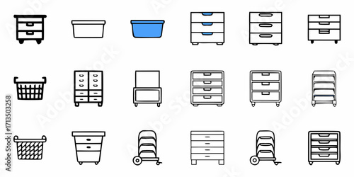 Collection of charming drawer units, storage baskets, and bins for organized living and modern home design