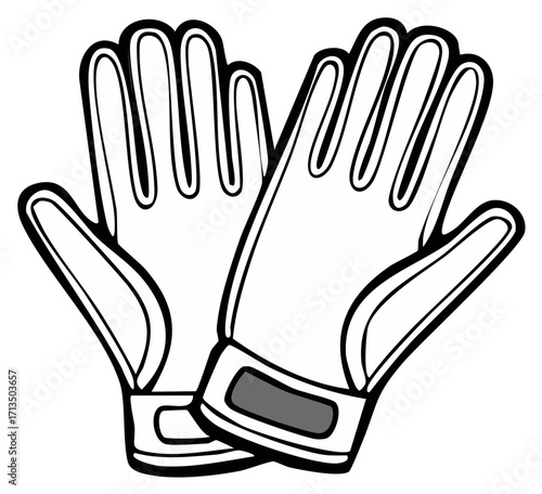 Pair of Gardening Gloves Illustration, Protective Gear for Yard Work and Landscaping
