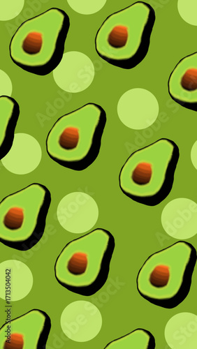 Fondo de Pantalla de Aguacate y circulos verdes