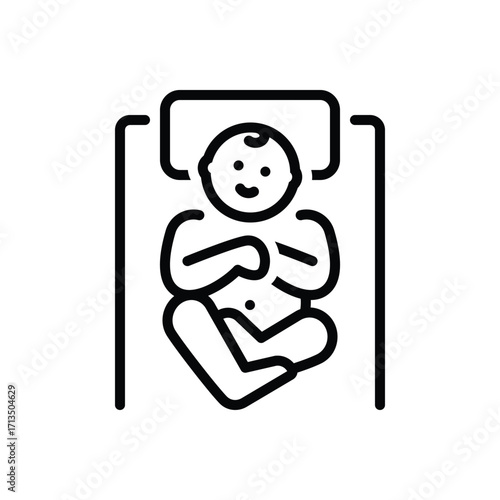 Black line icon for neonatal care