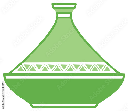 Green Tajine Pot Graphic Symbol Middle Eastern Cuisine Moroccan Cooking Icon