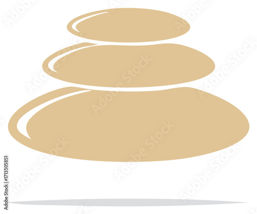 Stylized Zen stone stack illustration representing balance harmony and meditation