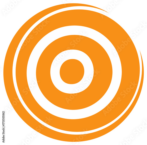 Orange concentric circles design with white outlines abstract
