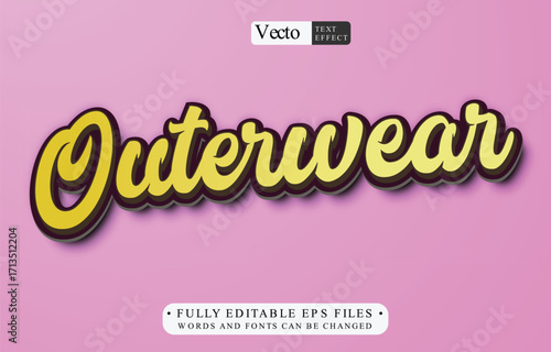 Wallpaper Mural outerwear text effect with pink background editable eps cc file Torontodigital.ca