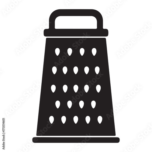 Classic Black and White Grater Illustration for Culinary and Kitchen Related Designs Food Preparation Cooking Utensil