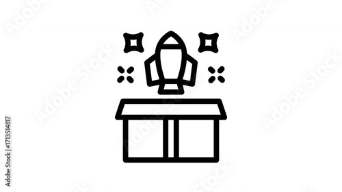 launch minimalist stroke animation