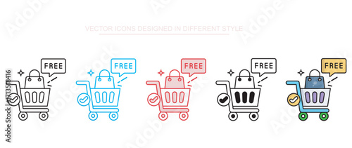 Free Shopping icon design with white background stock illustration