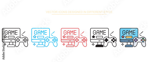 Game Sale icon design with white background stock illustration