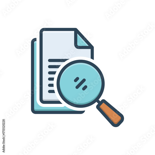 Color illustration icon for document retrieval