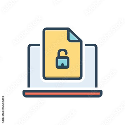 Color illustration icon for file access