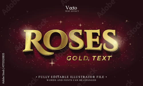 Wallpaper Mural roses luxury golden text effect editable eps cc Torontodigital.ca