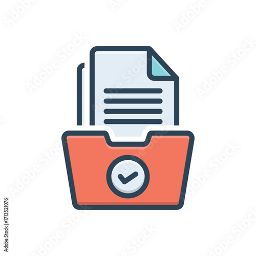 Color illustration icon for record keeping
