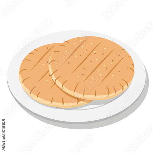 Two Delicious Golden Brown Flatbreads on a Plate