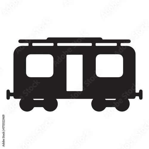 Minimalist Black and White RV Trailer Illustration for Travel and Adventure Concepts and Campground Related Designs and Recreational Vehicle Artwork