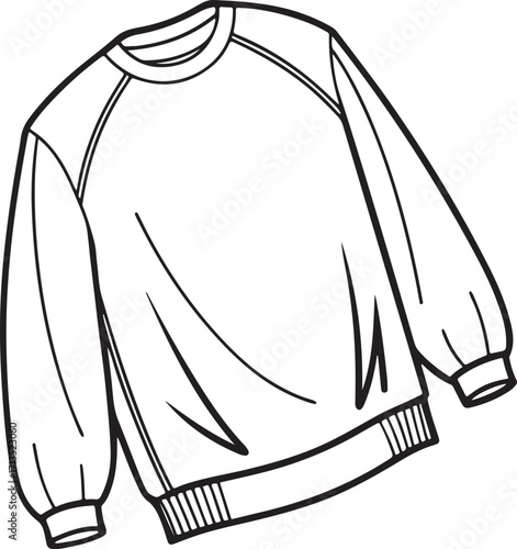 Black and White Sweatshirt Outline Drawing sweater