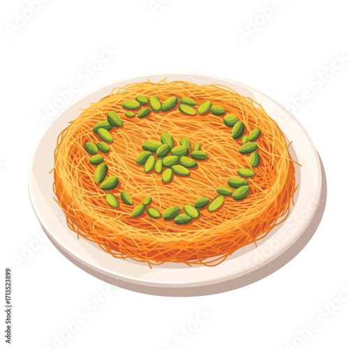 Delectable Knafeh Dessert A Sweet Treat of Shredded Pastry and Pistachios