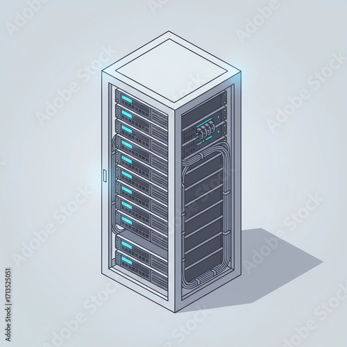 server rack with server