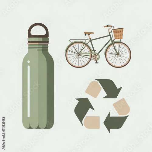 recycling symbol in a bottle