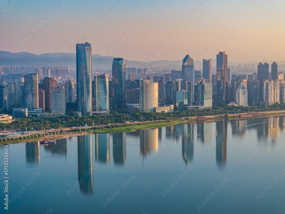 Naklejka premium Shanghai City Skyline