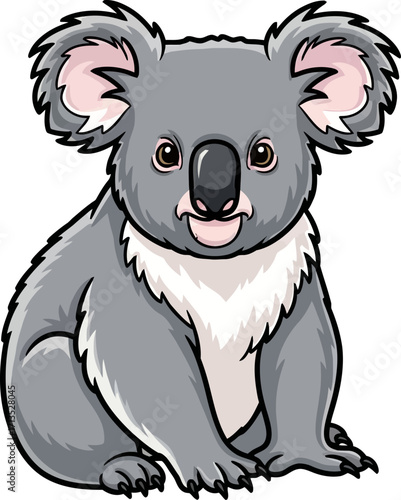 adorable koala australian wildlife cartoon, isolated on transparent background