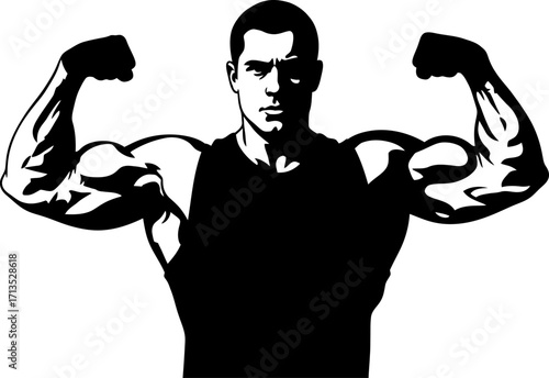 bodybuilders powerful pose strength, determination, and peak fitness, isolated on transparent background