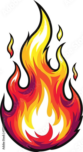fiery blaze a illustration of burning passion, isolated on transparent background