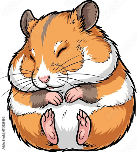 fluffy hamsters peaceful slumber a sweet dream in orange hues, isolated on transparent background