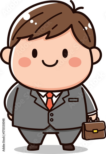 Wallpaper Mural happy businessman a cheerful cartoon character ready to start his day, isolated on transparent background Torontodigital.ca