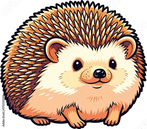 hedgehogs happy daydream a sweet cartoon illustration, isolated on transparent background