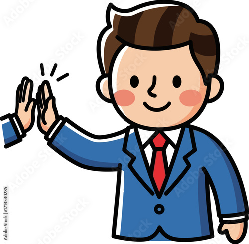 high five business success, teamwork, and celebration, isolated on transparent background