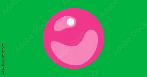 Opening on pink circle amid glitchy aqua pixels, white orb orbiting, shapes morphing showing motion