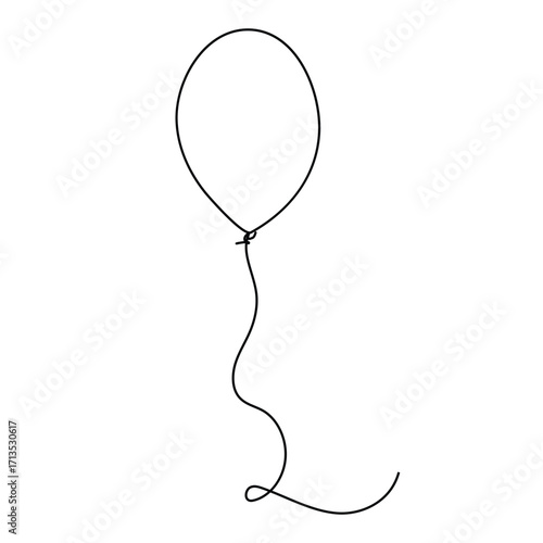 Balloon line icon, floating balloon linear style icon vector in trendy flat style illustration isolated on white background.