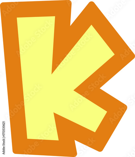 Vibrant letter K graphic, perfect for branding or creative projects needing a modern touch