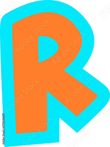 Bold letter R design with a playful, modern style for creative projects and branding initiatives