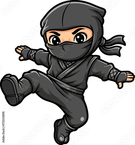 little ninjas mighty leap a stealthy cartoon adventure, isolated on transparent background