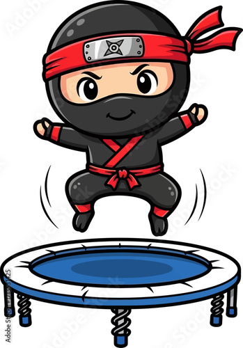 mini ninjas highflying trampoline adventure, isolated on transparent background