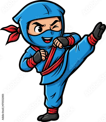 miniature ninjas mighty kick a whimsical martial arts adventure, isolated on transparent background