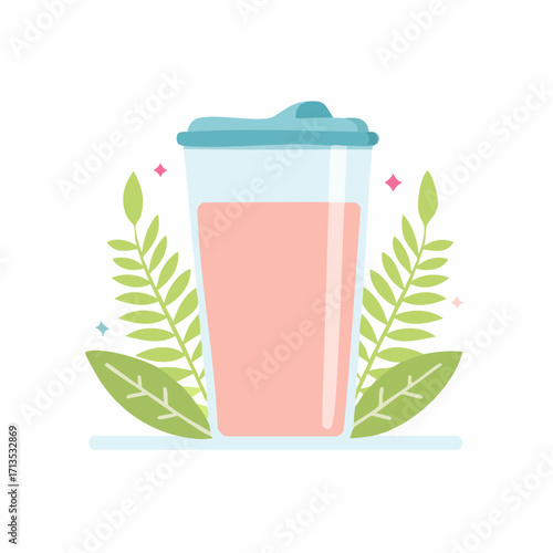 Refreshing Smoothie in a Glass A Healthy and Delicious Drink with Natural Leaves