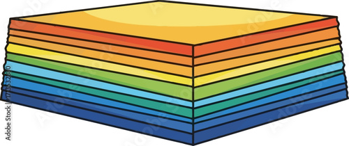rainbow layers a vibrant spectrum of colorful joy, isolated on transparent background