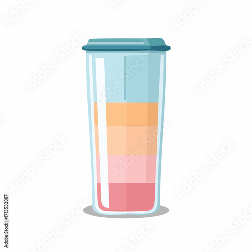 Colorful Layered Drink A Refreshing and Delicious Beverage Illustration