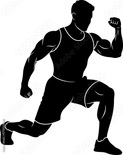 silhouette of a determined athlete power, movement, and the pursuit of fitness, isolated on transparent background