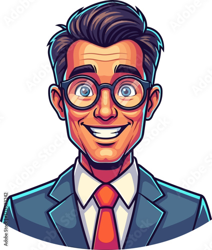smiling businessman portrait of success and confidence, isolated on transparent background