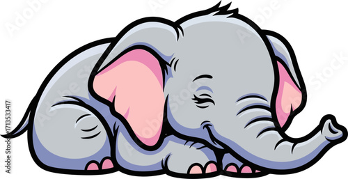 sweet dreams a baby elephants peaceful slumber, isolated on transparent background