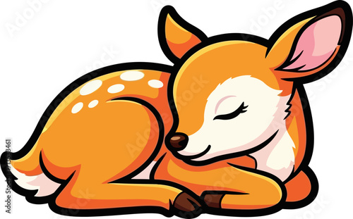 sweet dreams an adorable baby deers peaceful slumber, isolated on transparent background