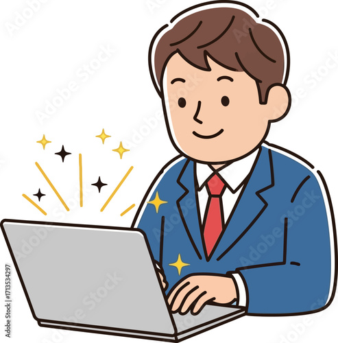 the digital spark a businessmans moment of inspiration, isolated on transparent background
