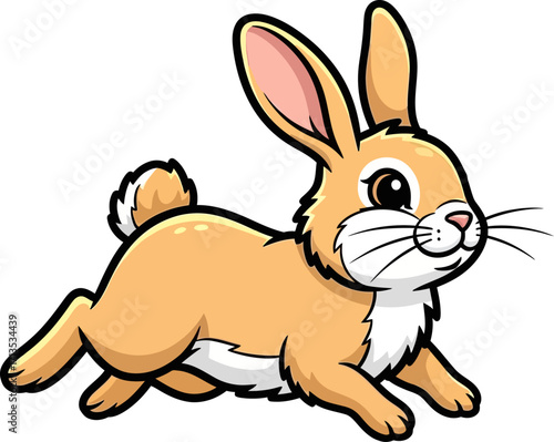 the golden bunnys energetic spring a delightful cartoon illustration, isolated on transparent background