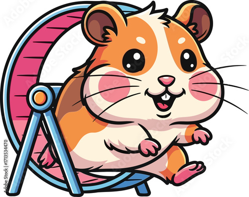 the hamsters energetic wheel adventure, isolated on transparent background